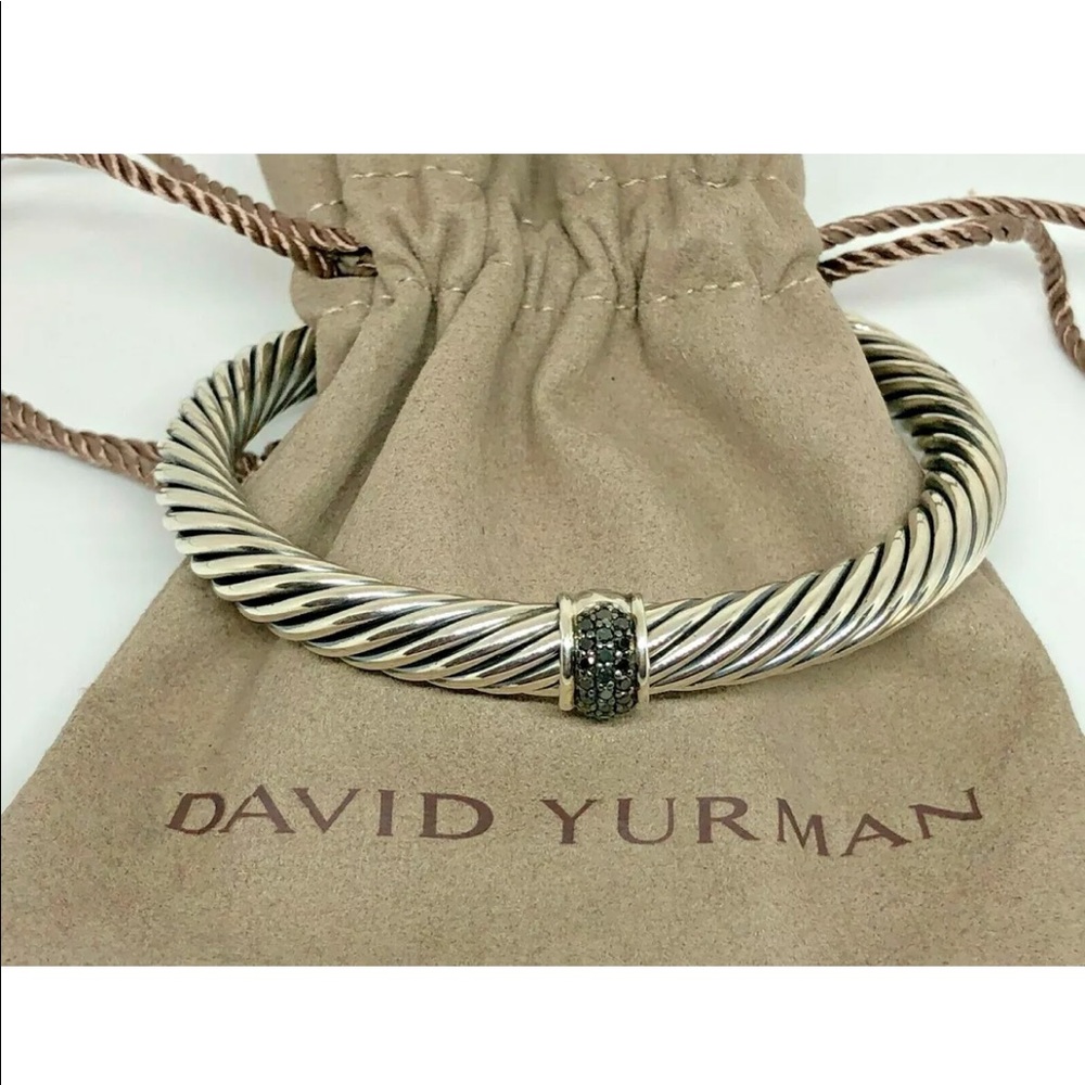 David YurmanCable BlckDiamond Station7in Bracelet